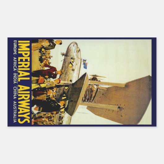 Ankunft mit Imperial Airways Rechteckiger Aufkleber (Vorderseite)