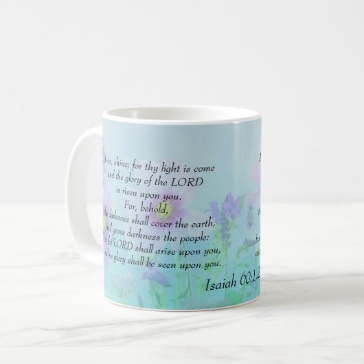 Ankunft, Shine: Isaiah 60:1,2 Kaffeetasse (Vorderseite Links)