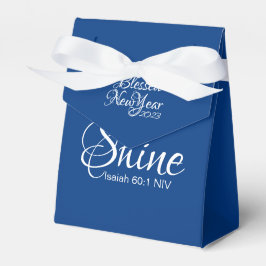 Ankunft und Shine gesegnet Neujahrsbibel Verse Blu Geschenkschachtel