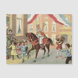 Ankunft von Sinterklaas Dutch St. Nick St. Nikolau Magnetkarte