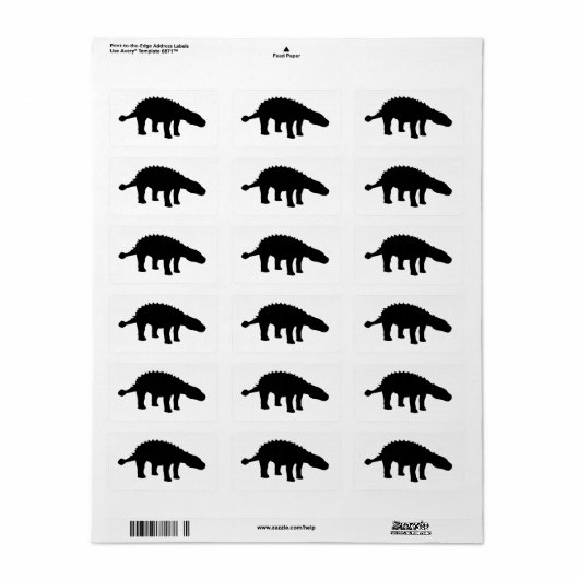 Ankylosaurus Dino Dinosaur Silhouette Adressaufkleber (Vorne)