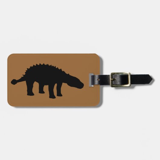 Ankylosaurus Dino Dinosaur Silhouette Gepäckanhänger (Vorderseite horizontal)