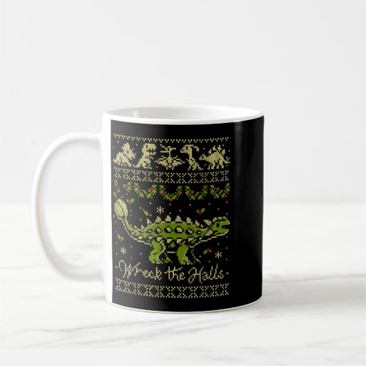 Ankylosaurus Dinosaur Christmas Sweater Kaffeetasse (Links)