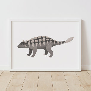 Ankylosaurus Dinosaur Kinderzimmer Poster