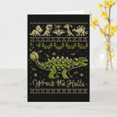 Ankylosaurus-Dinosaur-Weihnachtspullover  Karte (Gelbe Blume)