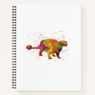 Ankylosaurus-Dinosaurier-Silhouette in Aquarell Notizblock