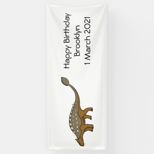Ankylosaurus gepanzerte Dinosaurier-Abbildung Banner (Vertikal)