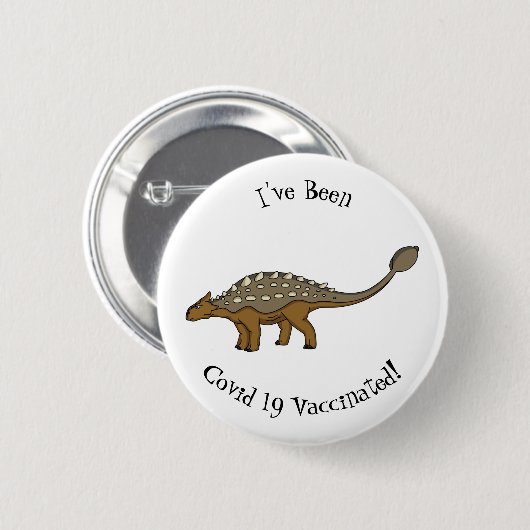 Ankylosaurus gepanzerte Dinosaurier-Abbildung Button (Vorne & Hinten)