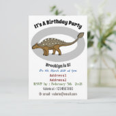 Ankylosaurus gepanzerte Dinosaurier-Abbildung Einladung (Stehend Vorderseite)