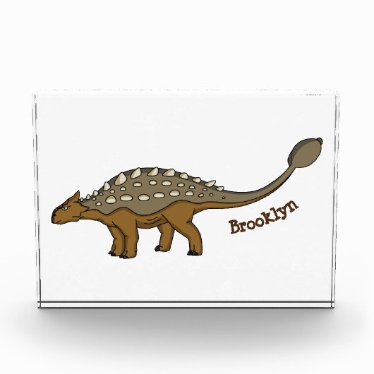Ankylosaurus gepanzerte Dinosaurier-Abbildung Fotoblock (Vorderseite)