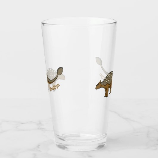 Ankylosaurus gepanzerte Dinosaurier-Abbildung Glas (Links)