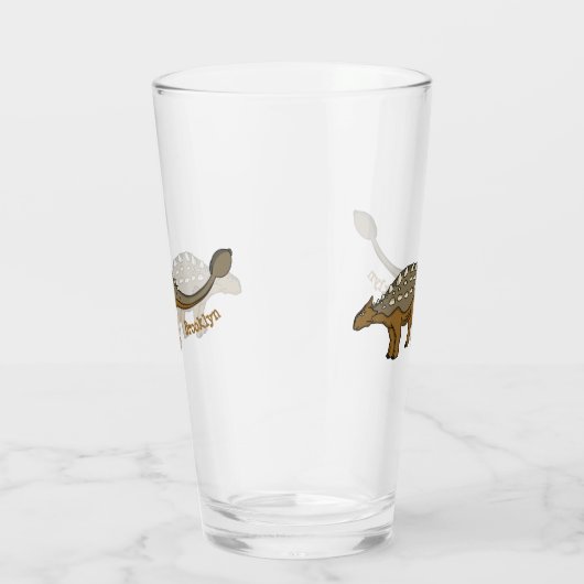 Ankylosaurus gepanzerte Dinosaurier-Abbildung Glas (Rechts)