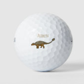 Ankylosaurus gepanzerte Dinosaurier-Abbildung Golfball (Vorderseite)