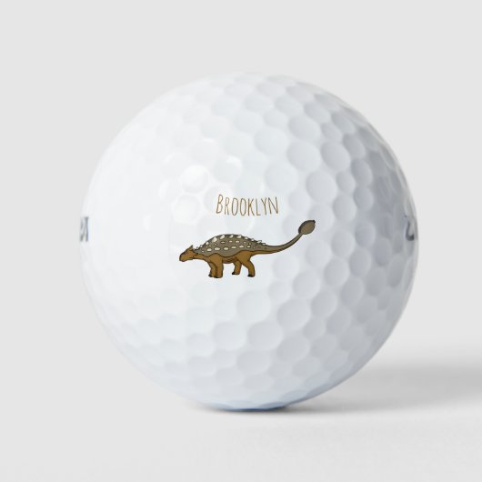 Ankylosaurus gepanzerte Dinosaurier-Abbildung Golfball (Vorderseite)