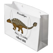 Ankylosaurus gepanzerte Dinosaurier-Abbildung Große Geschenktüte (Rückseite Schrägansicht)