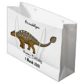 Ankylosaurus gepanzerte Dinosaurier-Abbildung Große Geschenktüte (Vorderseite Schrägansicht)