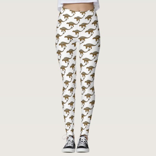Ankylosaurus gepanzerte Dinosaurier-Abbildung Leggings (Vorderseite)