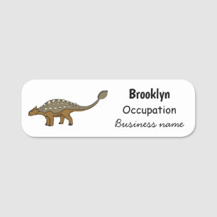 Ankylosaurus gepanzerte Dinosaurier-Abbildung Namensschild