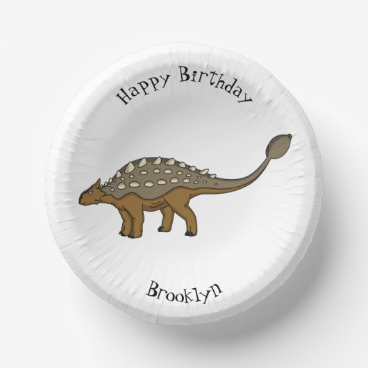 Ankylosaurus gepanzerte Dinosaurier-Abbildung Pappteller (Vorderseite)