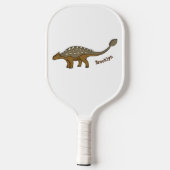 Ankylosaurus gepanzerte Dinosaurier-Abbildung Pickleball Schläger (Rückseite)