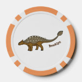Ankylosaurus gepanzerte Dinosaurier-Abbildung Pokerchips (Rückseite)