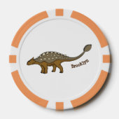 Ankylosaurus gepanzerte Dinosaurier-Abbildung Pokerchips (Vorderseite)