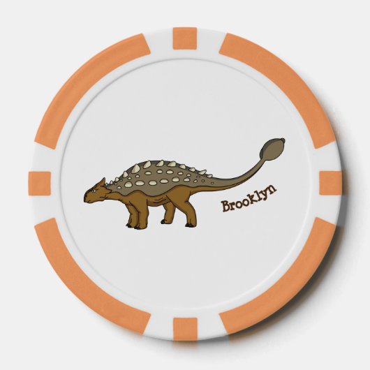 Ankylosaurus gepanzerte Dinosaurier-Abbildung Pokerchips (Vorderseite)