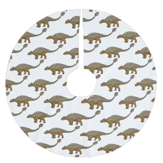 Ankylosaurus gepanzerte Dinosaurier-Abbildung Polyester Weihnachtsbaumdecke (Vorderseite)