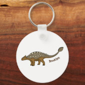 Ankylosaurus gepanzerte Dinosaurier-Abbildung Schlüsselanhänger (Vorderseite)
