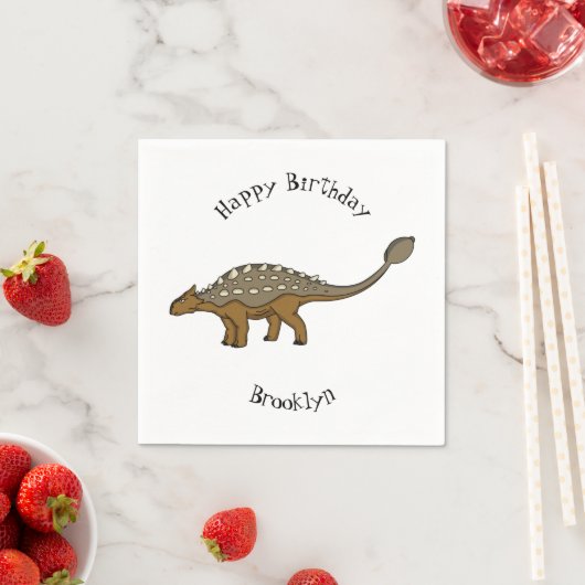 Ankylosaurus gepanzerte Dinosaurier-Abbildung Serviette (Beispiel)