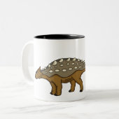 Ankylosaurus gepanzerte Dinosaurier-Abbildung Zweifarbige Tasse (Vorderseite Links)