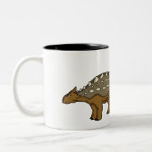 Ankylosaurus gepanzerte Dinosaurier-Abbildung Zweifarbige Tasse (Links)