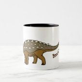 Ankylosaurus gepanzerte Dinosaurier-Abbildung Zweifarbige Tasse (Mittel)