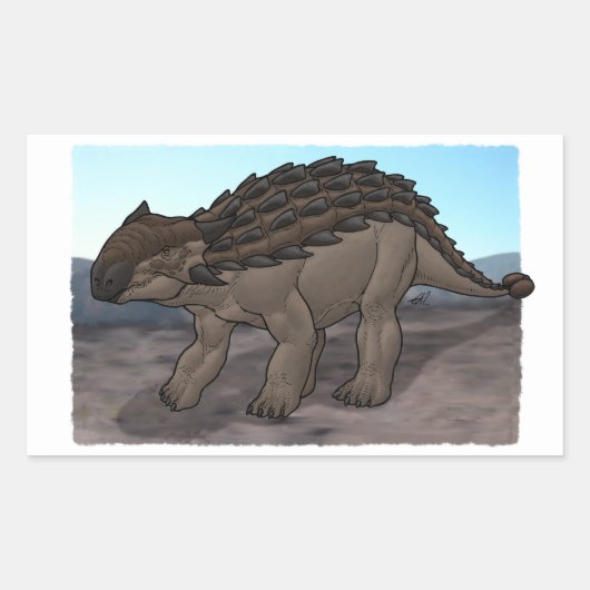 Ankylosaurus Rechteckiger Aufkleber (Vorderseite)