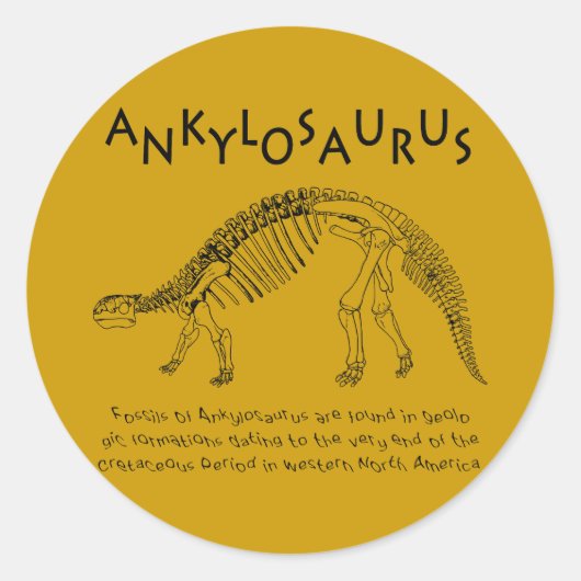 Ankylosaurus-Sticker Runder Aufkleber (Vorderseite)