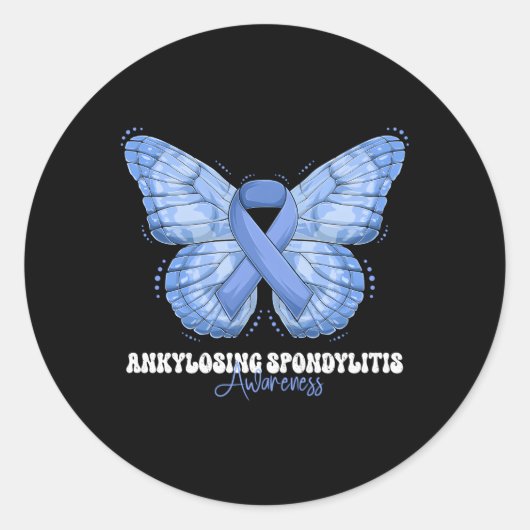 Ankylosing Spondylitis Awareness Montag Blauer Ban Runder Aufkleber (Vorderseite)