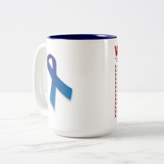 Ankylosing Spondylitis Bewusstsein große Zweifarbige Tasse (Vorderseite Links)