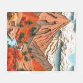 Anlage 03: Orangefarbene Berge Fleecedecke (Vorderseite (Horizontal))