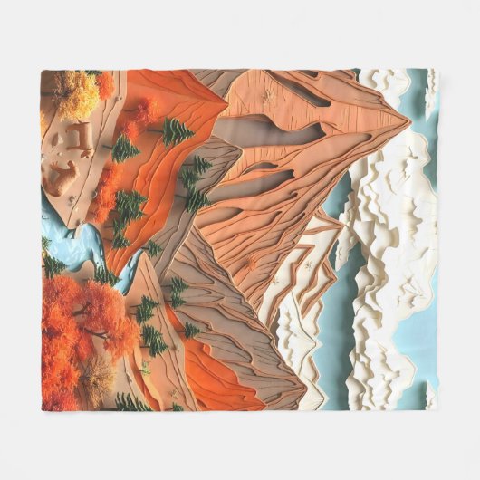 Anlage 03: Orangefarbene Berge Fleecedecke (Vorderseite (Horizontal))