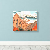 Anlage 03: Orangefarbene Berge Leinwanddruck (Insitu (Holzboden))