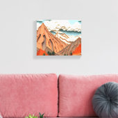 Anlage 03: Orangefarbene Berge Leinwanddruck (Insitu (Wohnzimmer))