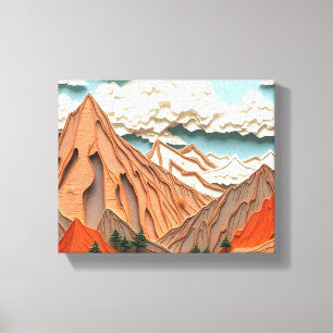 Anlage 03: Orangefarbene Berge Leinwanddruck