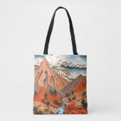 Anlage 03: Orangefarbene Berge Tasche (Vorderseite)