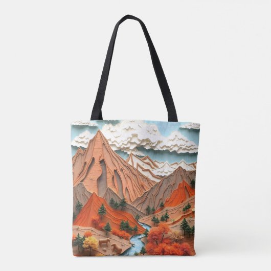 Anlage 03: Orangefarbene Berge Tasche (Rückseite)