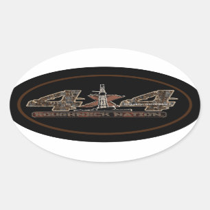 ANLAGE HERAUF CAMOUFLAGE Ölfeld Ovaler Aufkleber