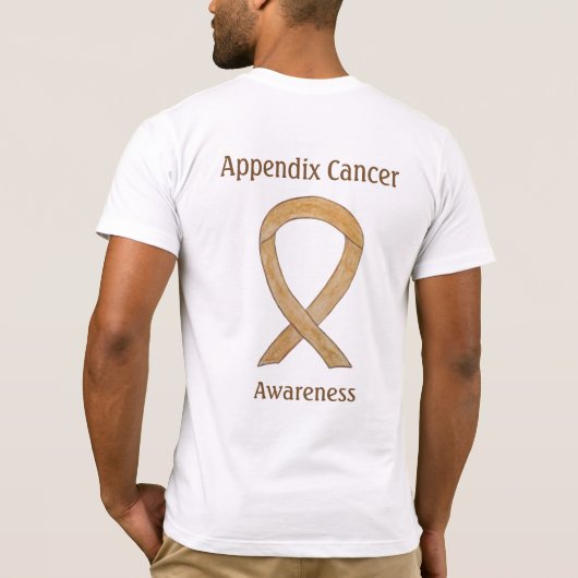 Anlage Krebsbewusstsein Amber Ribbon T - Shirt (Rückseite)