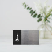 Anlage-Silhouette und Metallblick-Geschäfts-Karte Visitenkarte (Stehend Vorderseite)