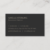 Anlageberater Monogramm Professional Visitenkarte (Rückseite)