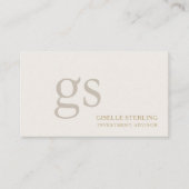 Anlageberater Monogramm Professional Visitenkarte (Vorderseite)