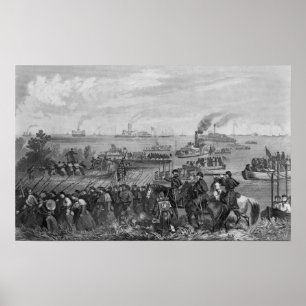 Anlandung von Truppen auf der Insel Roanoke Poster